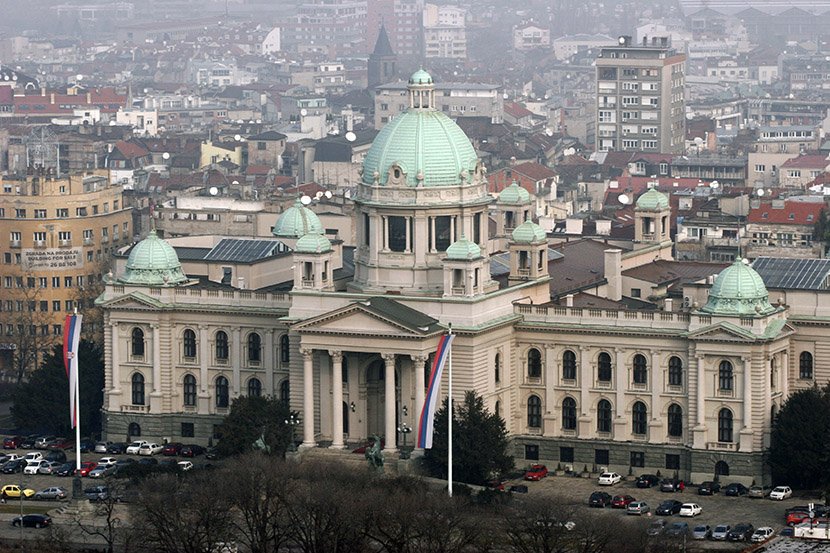 Panorama grada Beograda, skupština Srbije, 