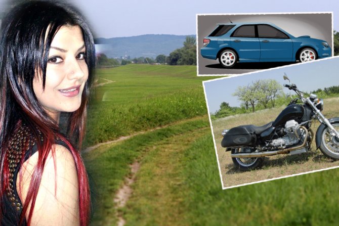 Jelena Krsmanović Marjanović, plavi auto, crni motor