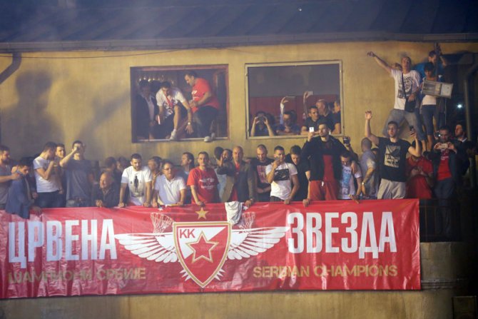 Proslava osvajanja titule KK Crvena Zvezda na Kalemegdanu