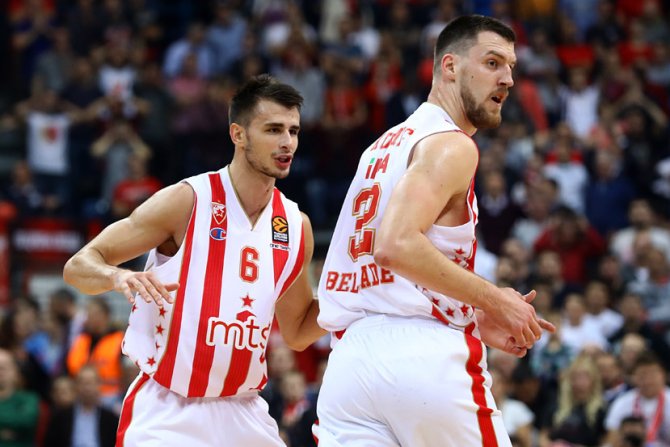 KK Crvena zvezda - KK Barselona, Ognjen Kuzimić i Nemanja  Dangubić