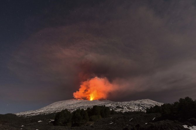 Proradio vulkan Etna na istoku Sicilije