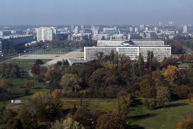 Palata Srbija, SIV, Srbije, Federacije, Novi Beograd, panorama grada, Ušće, reka, Muzej savremene umetnosti 