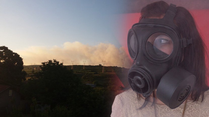 Grocka, dim, deponija Vinča, gas maska