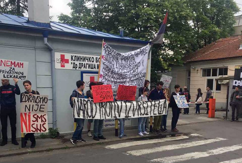 Protest klinika, bolnica,  Dragiša Mišović