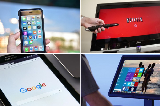 Google, Netflix, iPhone, desktop računar