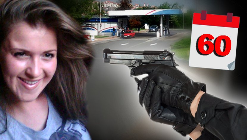 Kristina Kaplanovic,  pištolj, razbojnik, pucanje