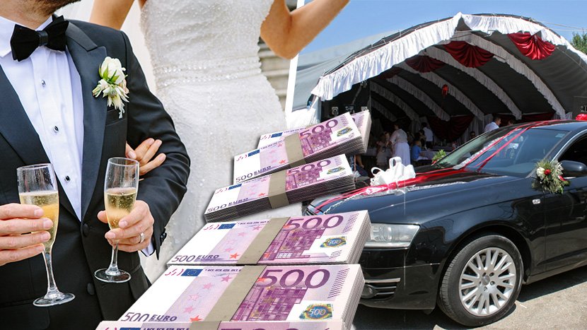 Venčanje, romska svadba, novac, evri