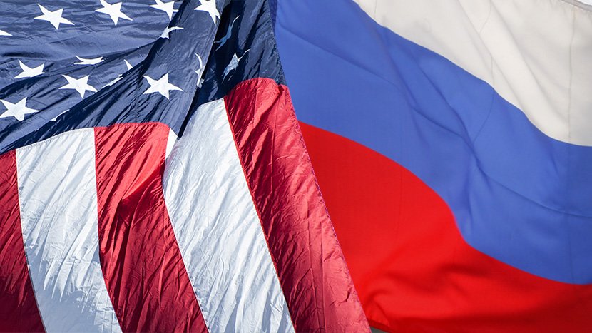 Američka i ruska zastava, Amerika, SAD, Rusija