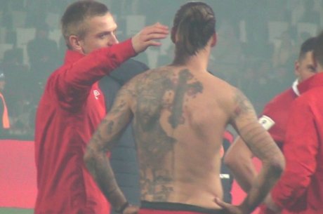 Aleksandar Prijović, Srbija - Gruzija, tetovaža, Car Dušan Silni, Fudbalska reprezentacija Srbije