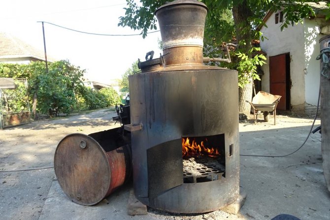 Pecenje rakije, rakija, U domaćinstvu Čavića u Mokrinu