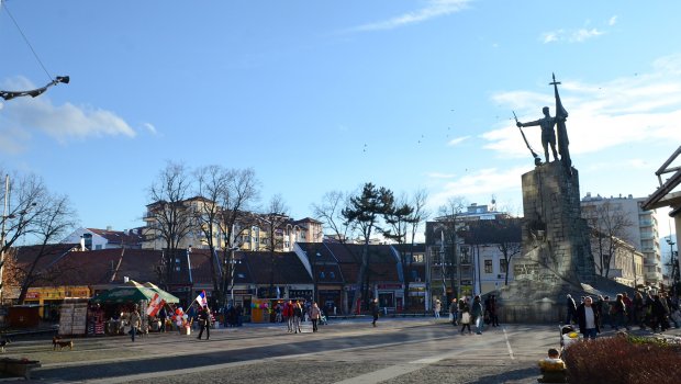 Kraljevo, centar grada panorama