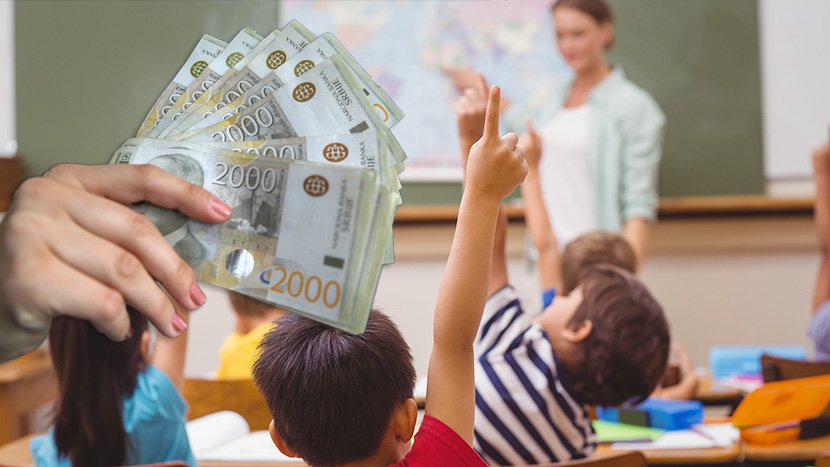 Uciteljica, prosvetni radnik, novac, dinari Uciteljica, prosvetni radnik, novac, dinari