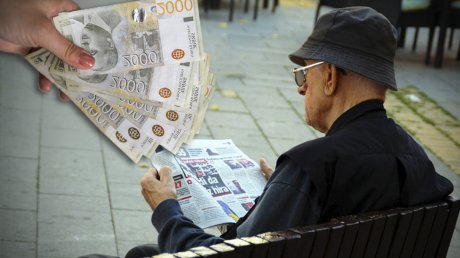 Penzija ilustracija, penzioneri, starost, starci, pare, novac, dinari