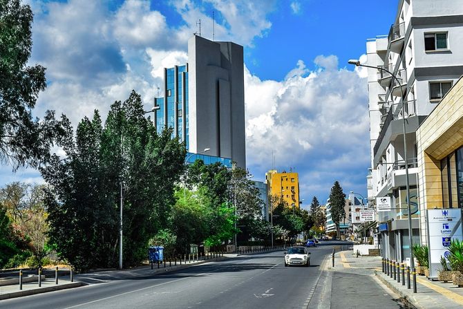 Nikozija, Nicosia, panorama grada, Kipar,