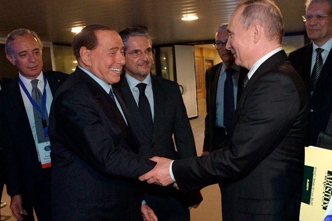 Vladimir Putin Silvio Berluskoni Italija Rim