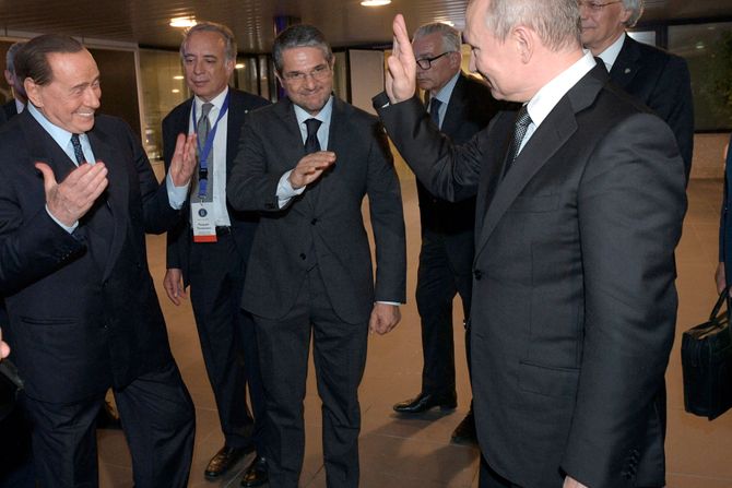Vladimir Putin Silvio Berluskoni Italija Rim Vladimir Putin Silvio Berluskoni Italija Rim