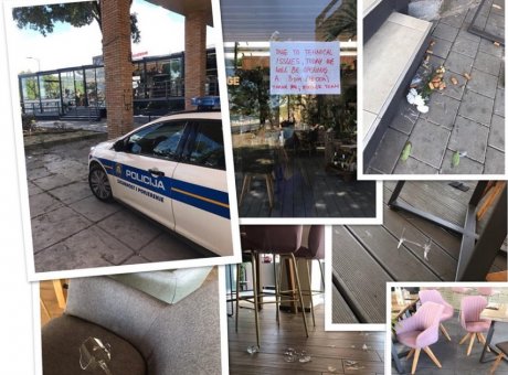 Zadar, restoran, incident