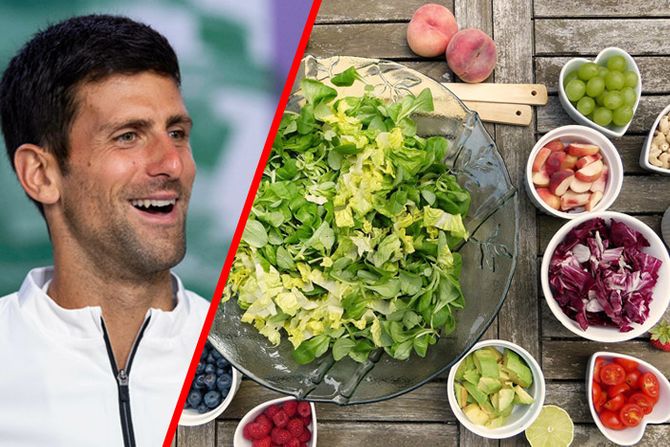 Novak Djokovic Đoković, ishrana, hrana, salata