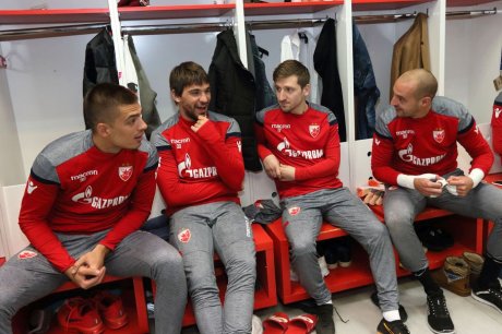 Vujadin Savić, Marko Marin, Filip Stojković, Milan Borjan, FK Crvena zvezda, svlačionica