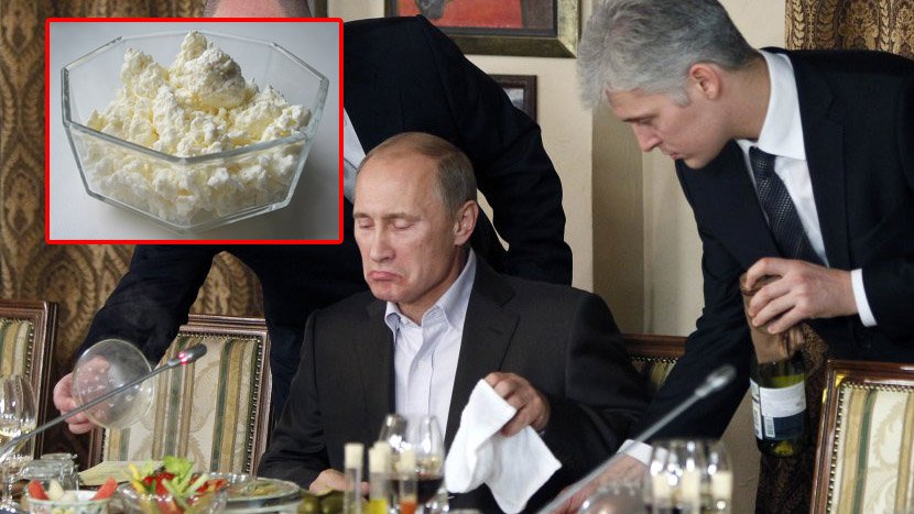 Vladimir Putin jede doručak