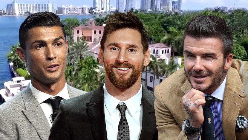 Lionel Mesi Messi, David Beckham, Dejvid Bekam , Cristiano Kristijano Ronaldo kuca kuce vile