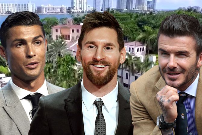 Lionel Mesi Messi, David Beckham, Dejvid Bekam , Cristiano Kristijano Ronaldo kuca kuce vile