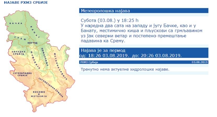 Vreme, najava Vreme, najava