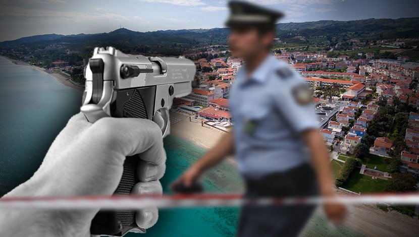 Pistolj pucnjava pucaj Grcka leto letovanje Halkidiki Hanioti Chaniotis Grcka  policija hapsenje