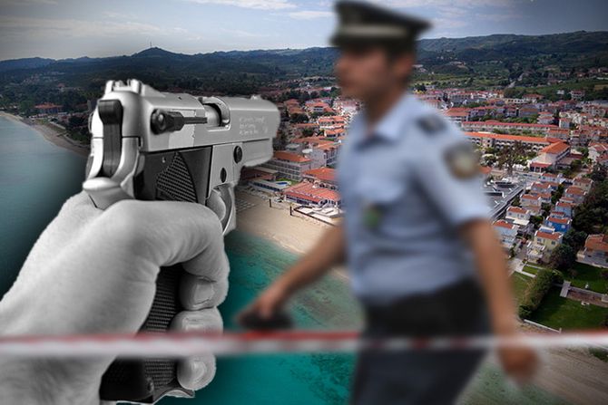 Pistolj pucnjava pucaj Grcka leto letovanje Halkidiki Hanioti Chaniotis Grcka  policija hapsenje