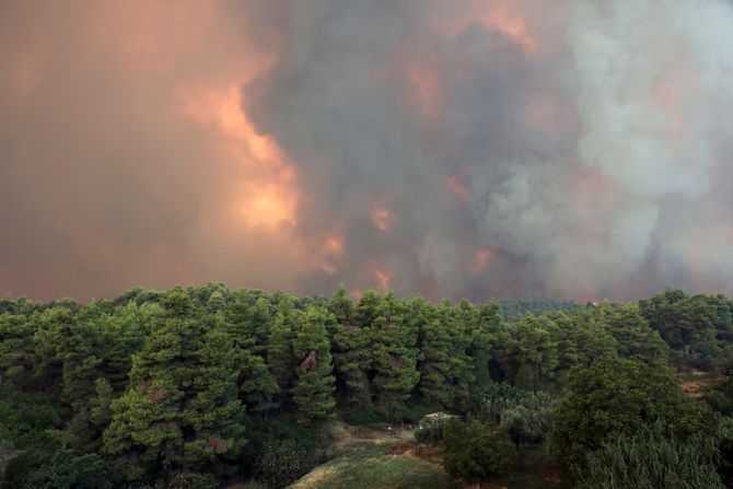 ostrvo Evija, Grčaka, požar