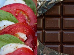 Mocarela, paradajz, cokolada