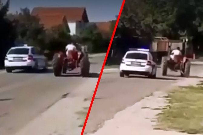 preticanje policija traktor