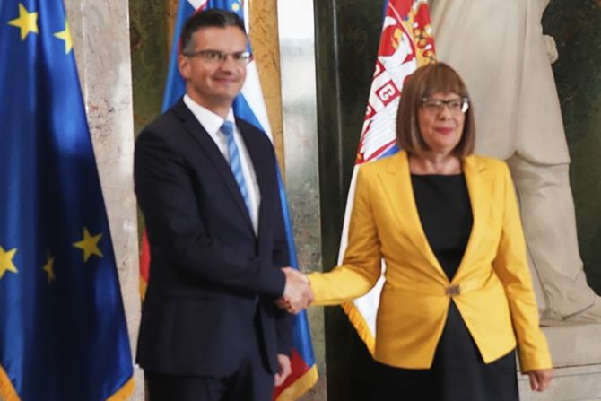 Maja Gojković, Marjan Šarec Maja Gojković, Marjan Šarec