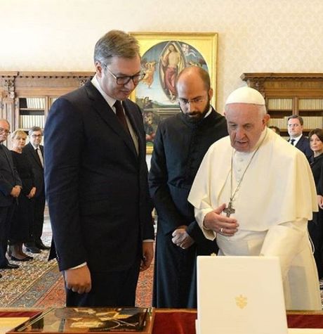 Aleksandar Vučić i Papa Franja