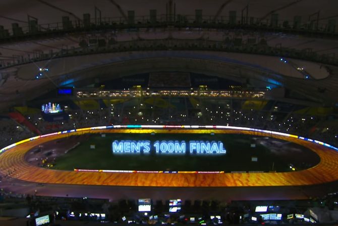 Najava finala na 100 metara, Doha 2019 Najava finala na 100 metara, Doha 2019