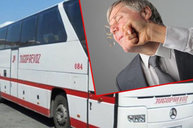 Jugoprevoz, autobus, tuča, deda i vozač