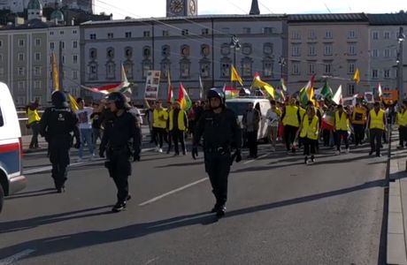 Protest Kurda Salcburg Austrija