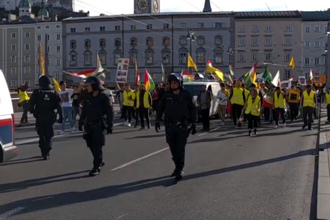 Protest Kurda Salcburg Austrija