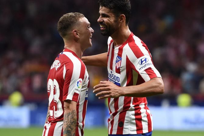 Kiran Tripije i Dijego Kosta, Atletiko Madrid Kiran Tripije i Dijego Kosta, Atletiko Madrid