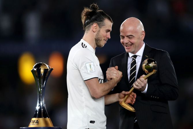 Đani Infantino i Geret Bejl, FIFA Svetsko klupsko prvenstvo 2018 Đani Infantino i Geret Bejl, FIFA Svetsko klupsko prvenstvo 2018