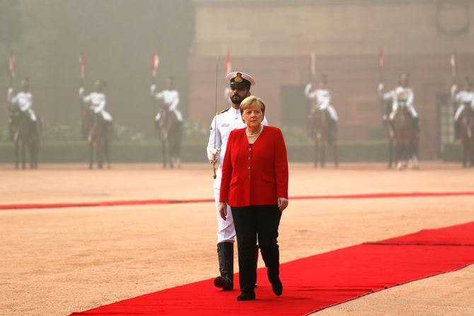 Angela Merkel Narenda Modi Indija