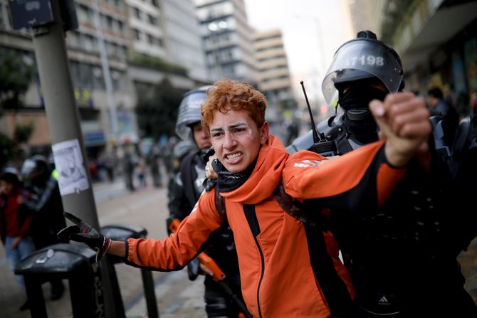 Kolumbija, Bogota, protest