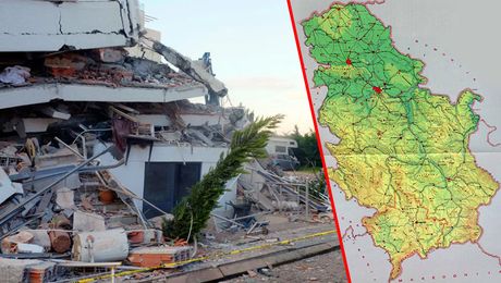 Albanija zemljotres, srbija mapa