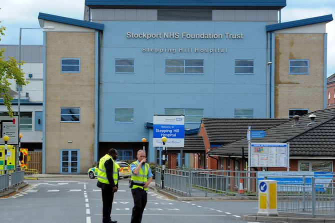 Stepping Hill Hospital emergency unit in Stockport, Greater Manchester