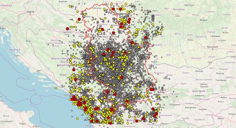 Mapa zemljotresa