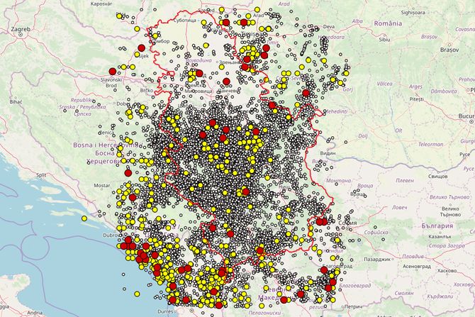 Mapa zemljotresa