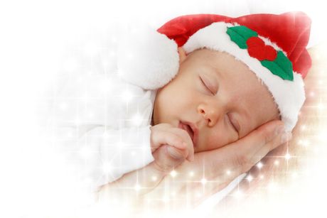 beba, kapica, spava,deda mraz, božić