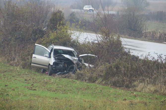 Saobraćajna nesreća koja se dogodila na putu Niš - Orljane kod skretanja za selo Belotinac.