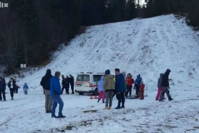 Bjelašnica, pad sa sanki