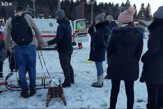 Bjelašnica, pad sa sanki